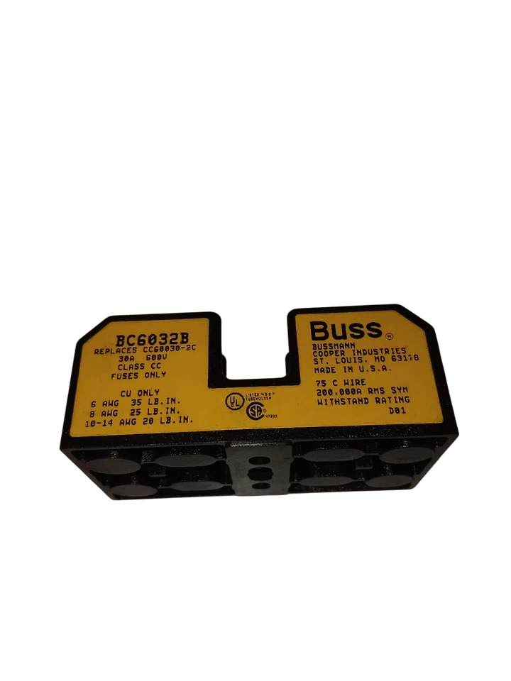 Cooper Bussmann BC6032B - BC Fuse Block 600V/30A (Box Mount)