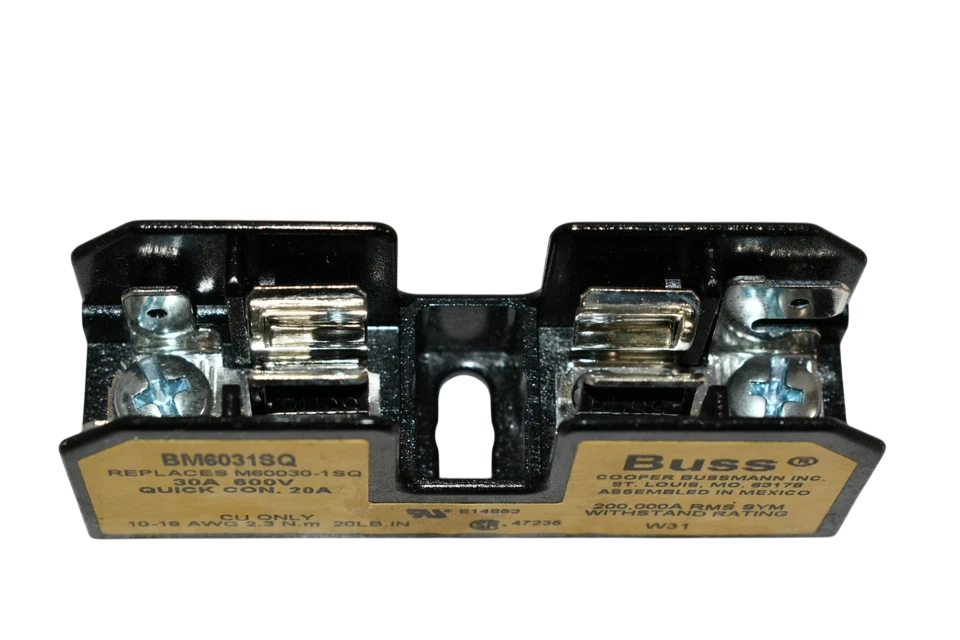 Bussmann BCA6031SQ - BCA Fuse Block 600V/30A (Screw & Quick-Connect Mount)