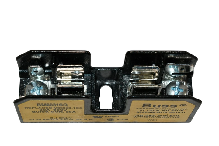 Bussmann BCA6031SQ - BCA Fuse Block 600V/30A (Screw & Quick-Connect Mount)