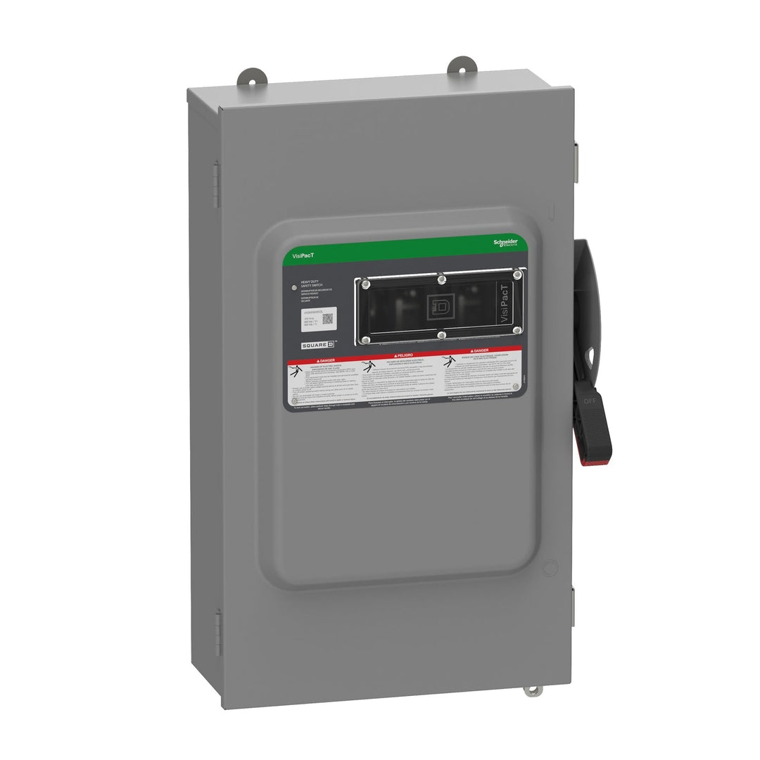 Square D VHU364AWKGL - Non-Fusible Disconnect Switch 200A 600V AC/DC (3-Pole NEMA 12)