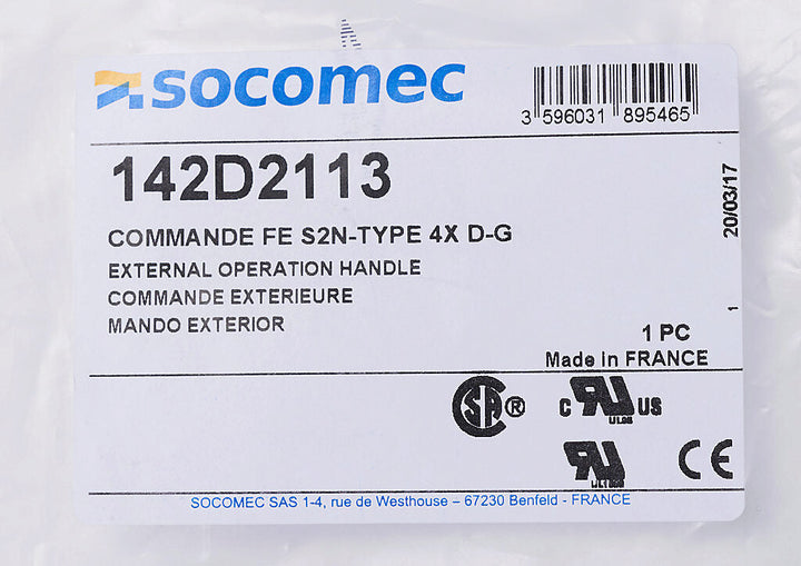 Socomec 142D2113 - Switch Handle Accessory for PLP-Frame Systems (2 lb Industrial-Grade)