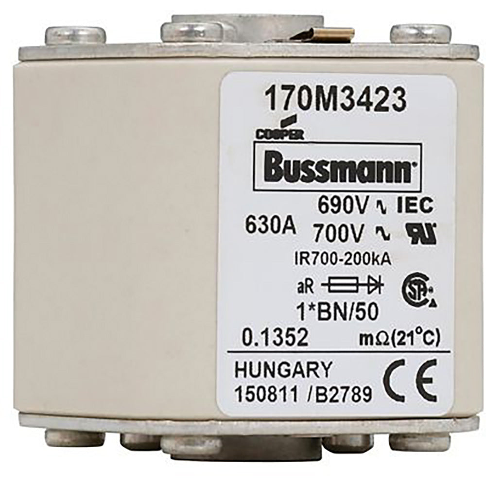 Bussmannn 170M3423 - NH Fuse 630A (200kA@690V AC aR Class)