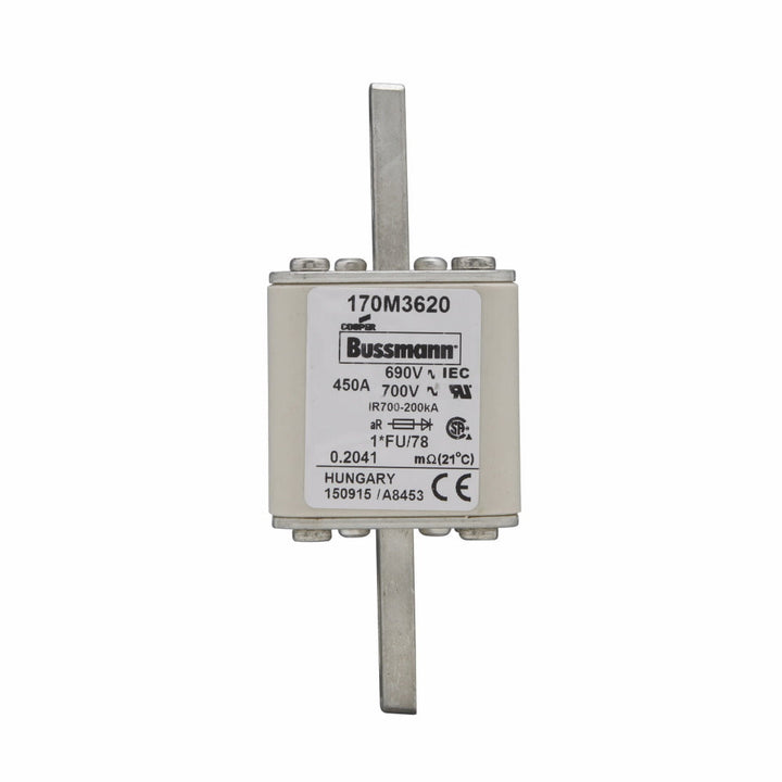 Bussmann 170M3620 - USSTYLE Medium Voltage Fuse 700VAC (450A, 200kA AIC)