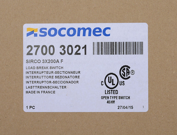 Socomec 27003021 - Disconnect Switch 690V AC 125A (IEC 60947-3 Compliant)