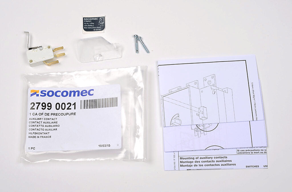 Socomec 27990021 - Auxiliary Contact Kit PLP-Frame Compatible (IEC 60947 Compliant)