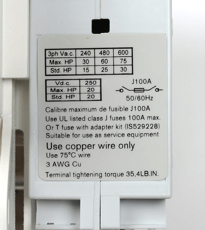 Socomec 38613010 - Disconnect Switch 690V AC 125A (PLP Frame Compatible)