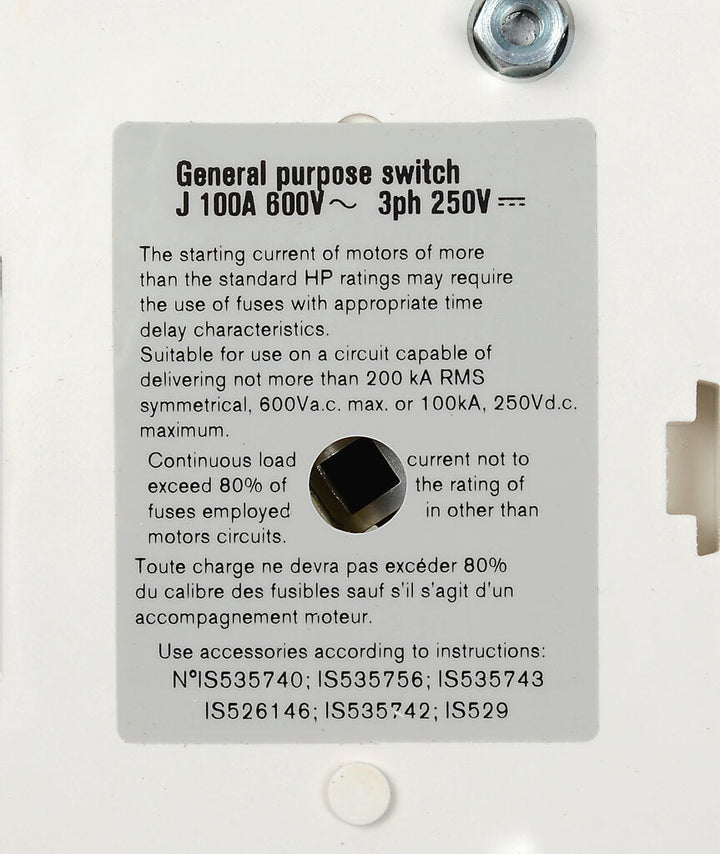Socomec 38613010 - Disconnect Switch 690V AC 125A (PLP Frame Compatible)