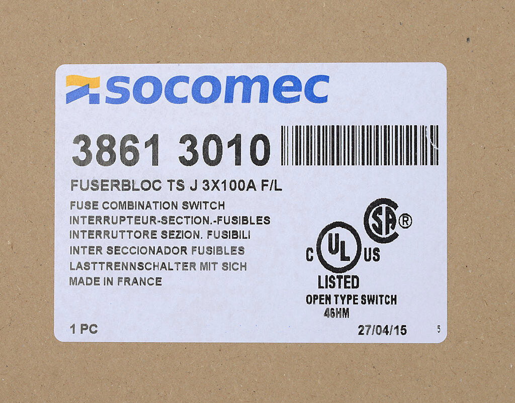 Socomec 38613010 - Disconnect Switch 690V AC 125A (PLP Frame Compatible)
