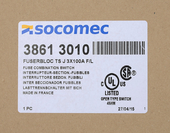 Socomec 38613010 - Disconnect Switch 690V AC 125A (PLP Frame Compatible)