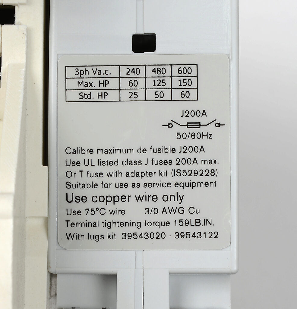 Socomec 38613020 - Disconnect Switch 600V AC (PLP Frame Compatible)