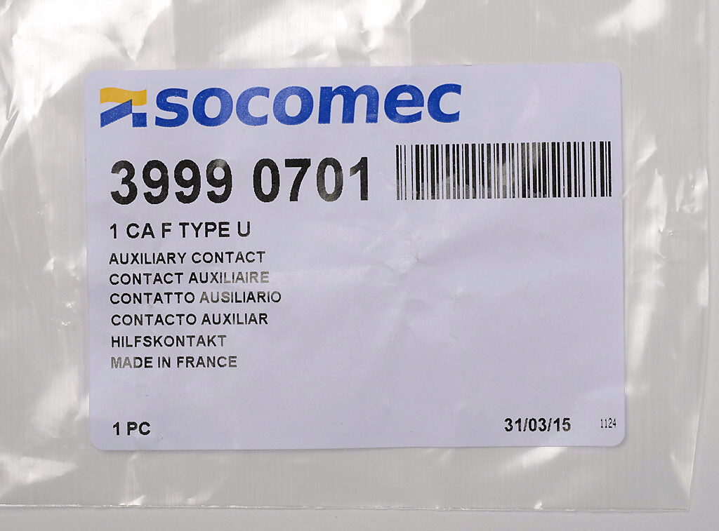 Socomec 39990701 - Auxiliary Contact Kit for PLP-Frame Switches (Industrial-Grade)