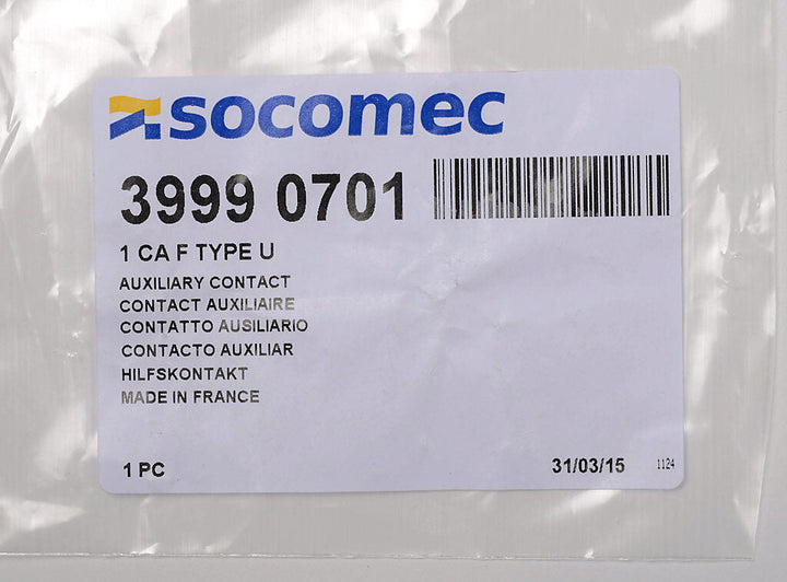 Socomec 39990701 - Auxiliary Contact Kit for PLP-Frame Switches (Industrial-Grade)