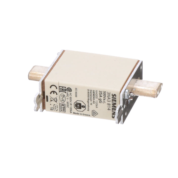 Siemens 3NA3814 - NH00 Fuse 500V 35A (IEC 60269 Compliant)