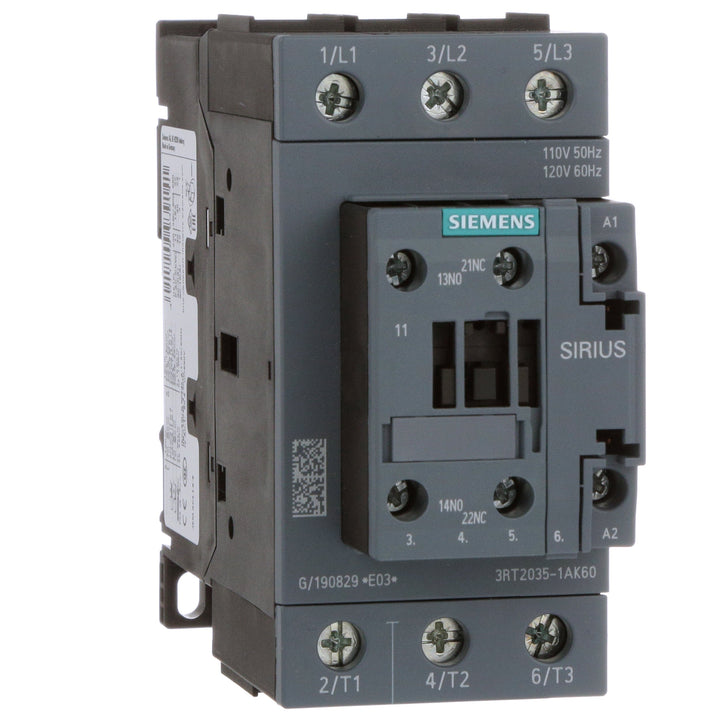 Siemens 3RT20351AK60 - Contactor 40A 690V 3-Pole