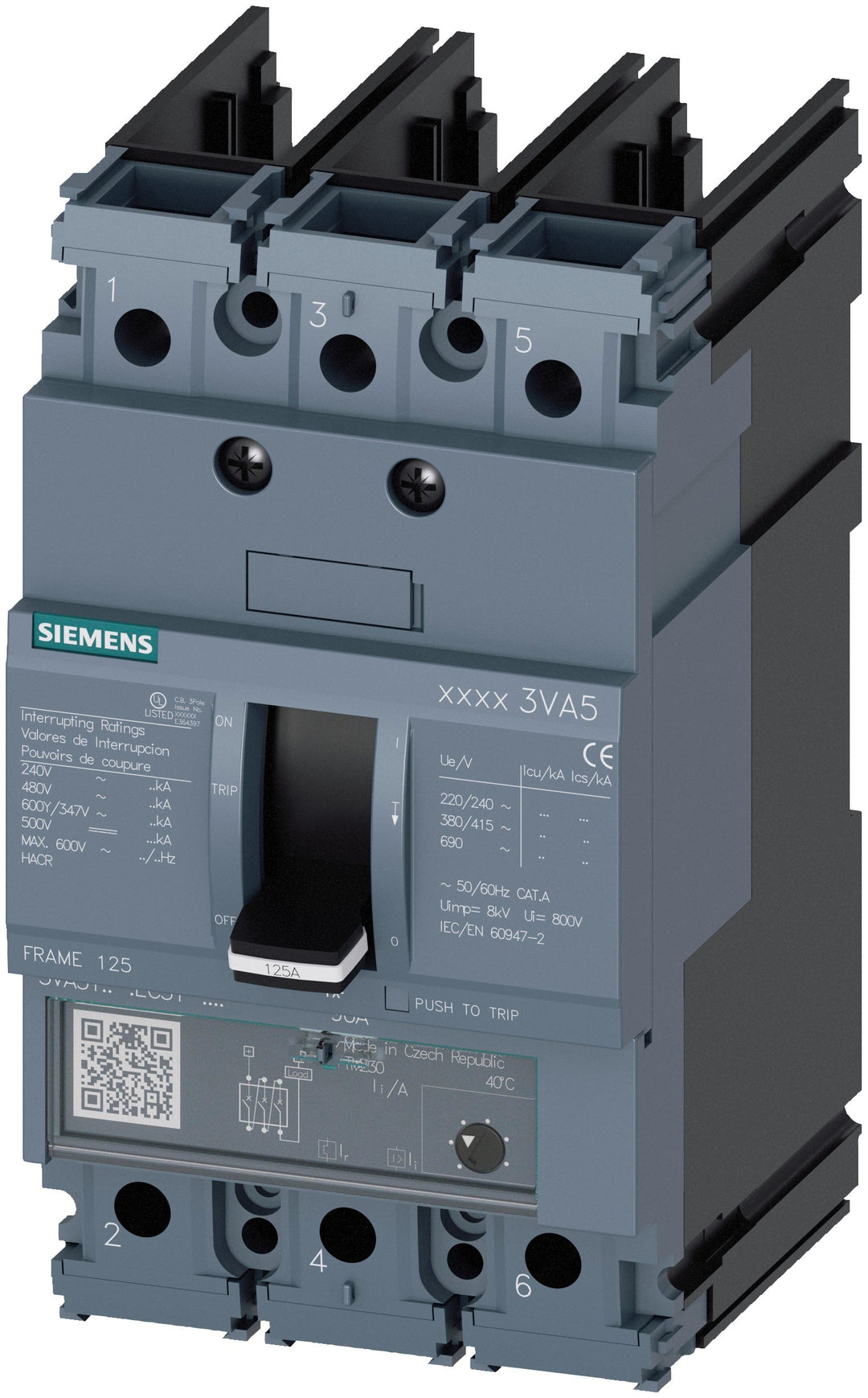 Siemens 3VA5150-5EC31-0AA0 - Molded Case 50A 3-Pole