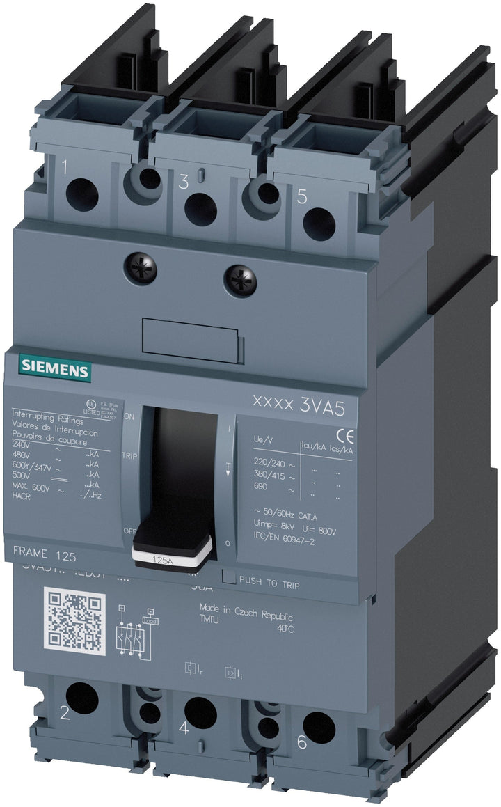Siemens 3VA5180-5ED31-0AA0 - Molded Case 80A 3-Pole
