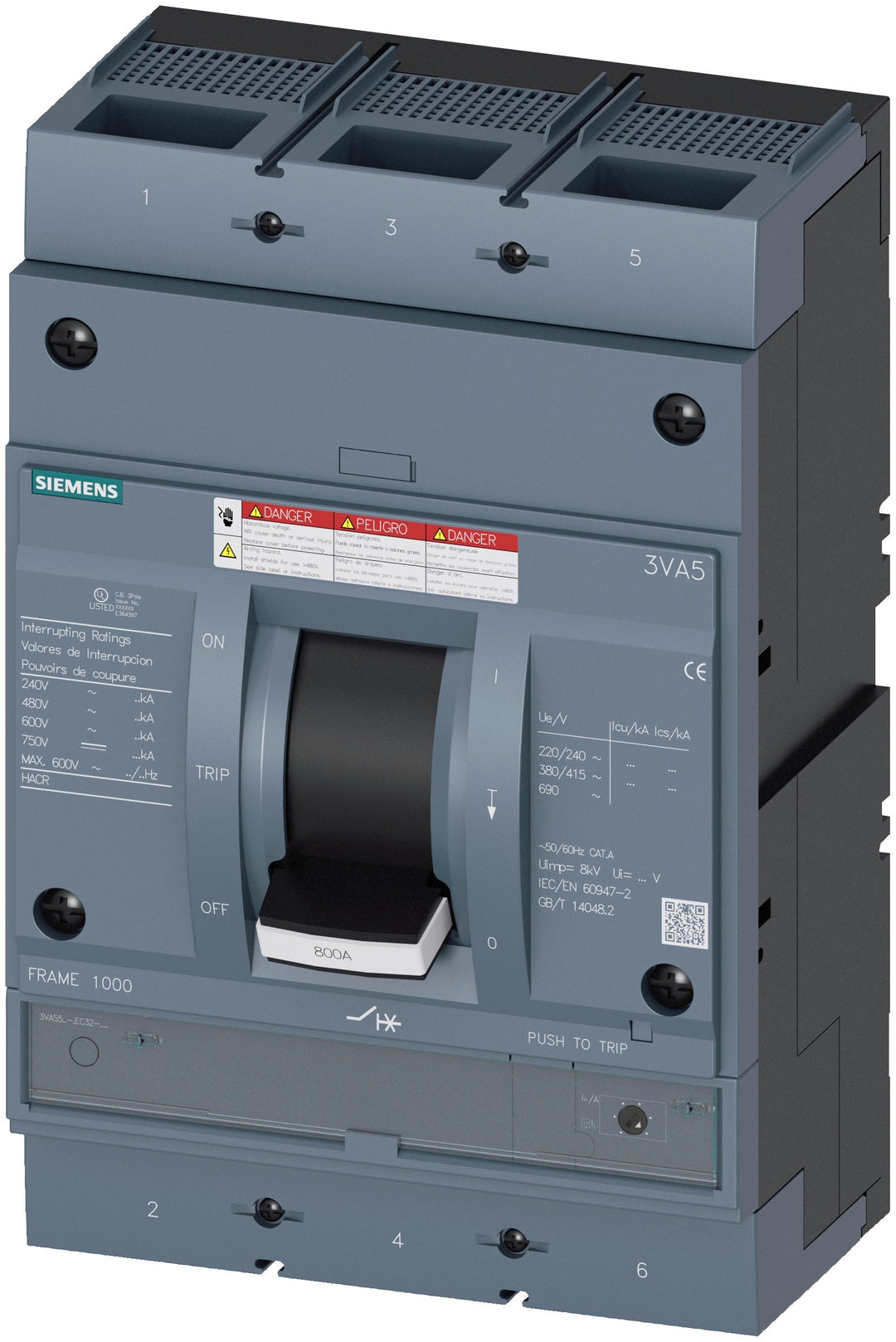 Siemens 3VA5560-6EC32-0AA0 - Molded Case 600A 690V AC Breaker