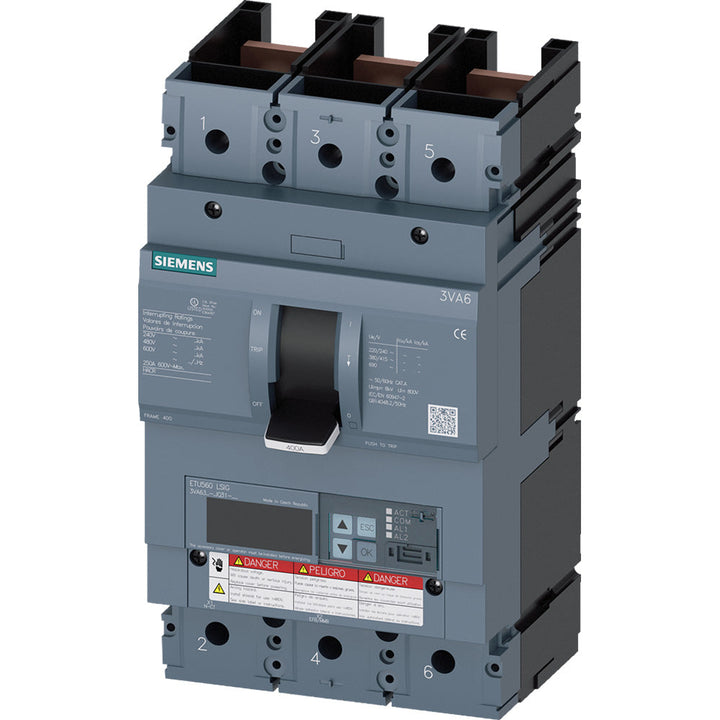Siemens 3VA6325-7JQ31-0AA0 - Molded Case Circuit Breaker 250A 600V 4-Pole