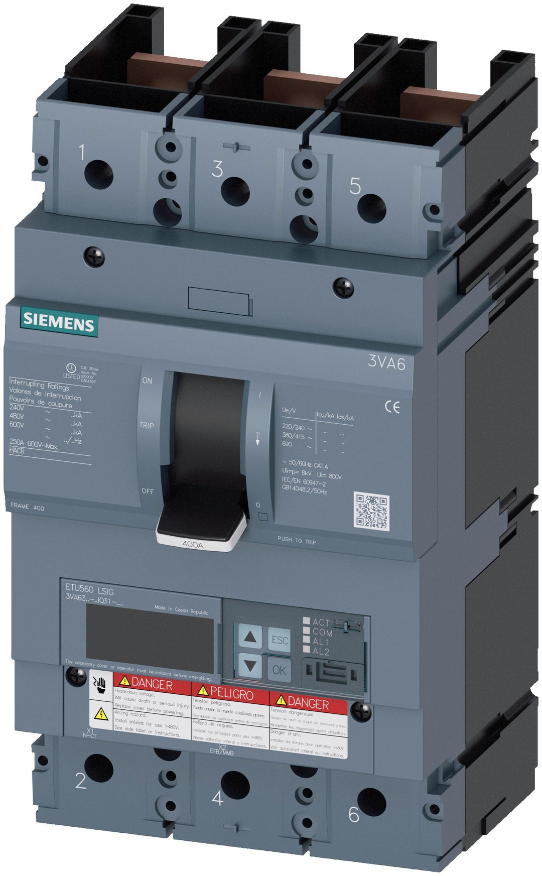 Siemens 3VA63256JQ310AA0 - Molded Case Breaker, UL Listed