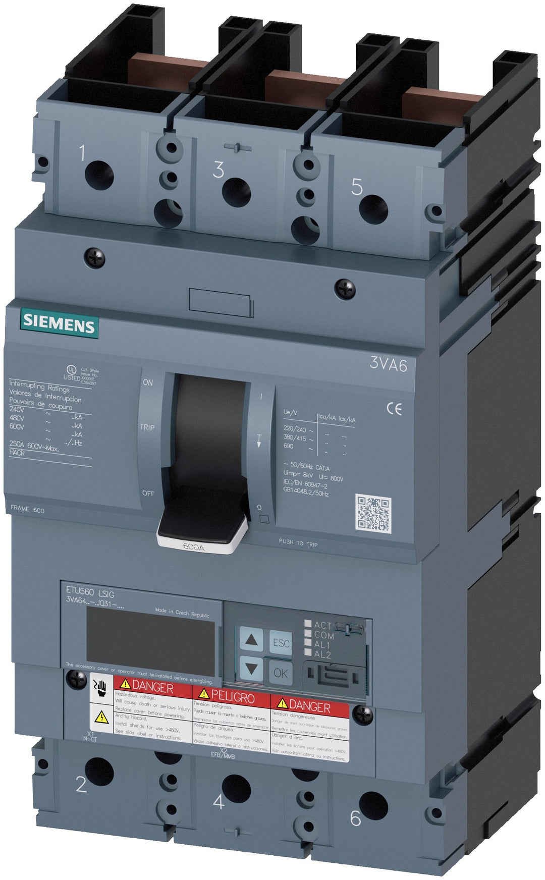 Siemens 3VA64408JQ310AA0 - Molded Case 800A 600V AC