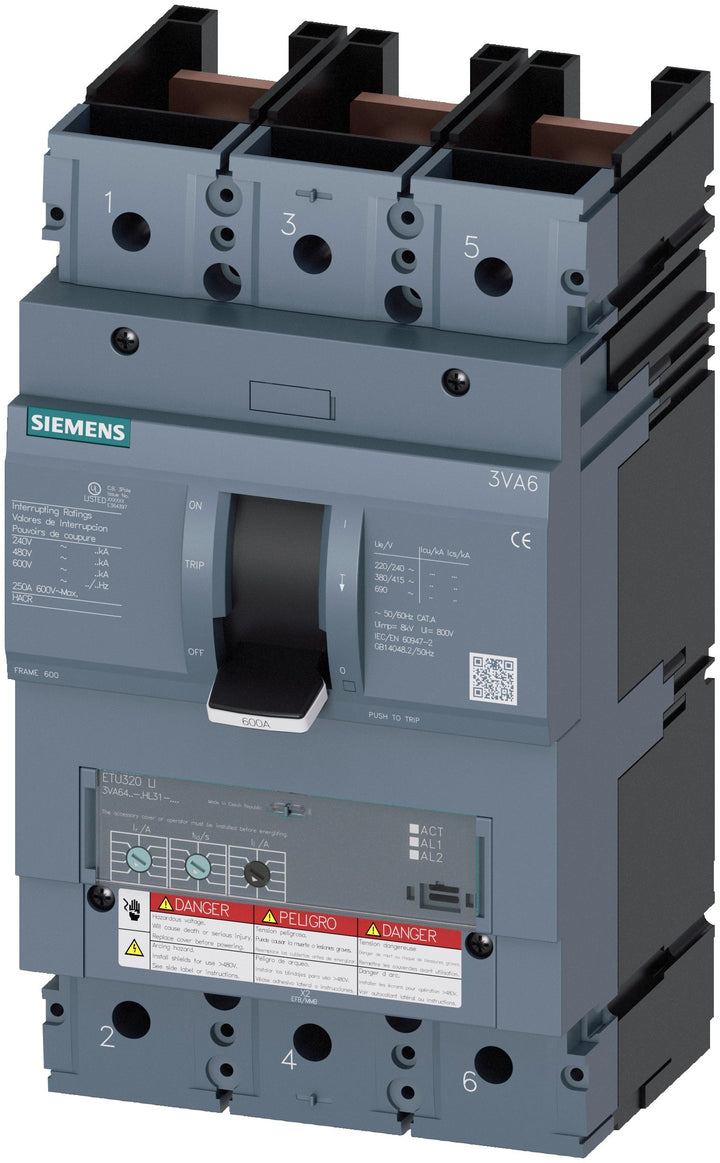 Siemens 3VA64607HL310AA0 - Molded Case Circuit Breaker, UL Listed