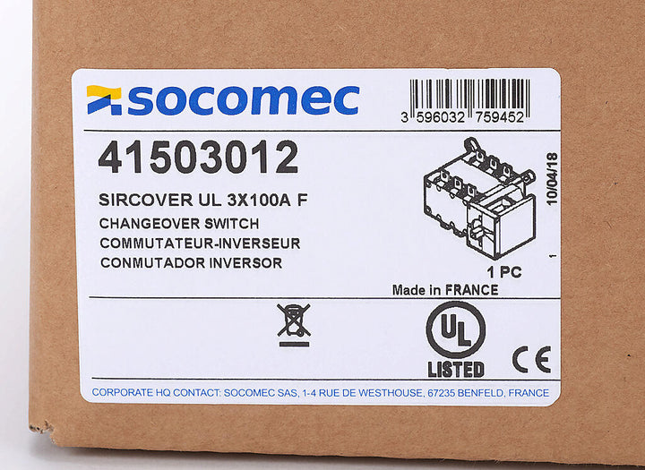 Socomec 41503012 - Automatic Transfer Switch PLP Frame Compatible (2 lb Compact Design)