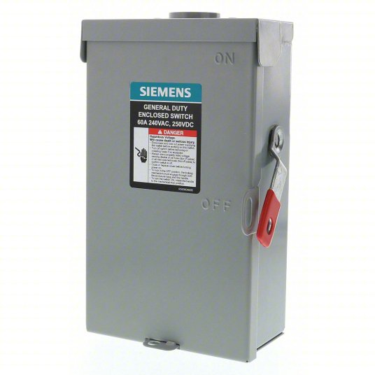 Siemens GF222NRA - Fusible Disconnect Switch 240V 40A (NEMA 3R Enclosure)