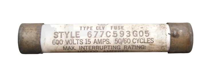 Eaton 677C593G05 - Class E Fuse 15A 600V (Low Voltage Industrial Protection)