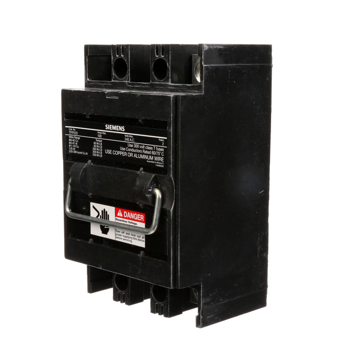 Siemens TFP223 - Fusible Disconnect Switch 240V/100A (2-Pole PJP Frame Compatible)