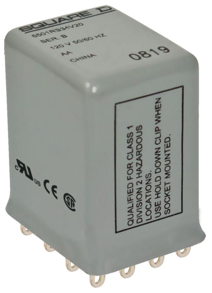 Square D 8501RS34V14 - General Purpose Relay 120V AC (10A 600V)