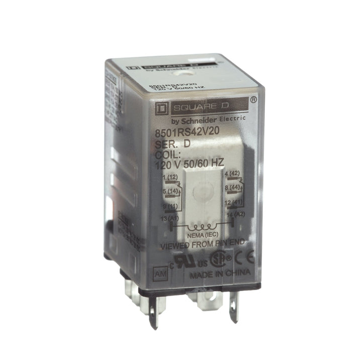 Square D 8501RSD42M1P14V53 - Industrial Control Relay 120V AC 10A