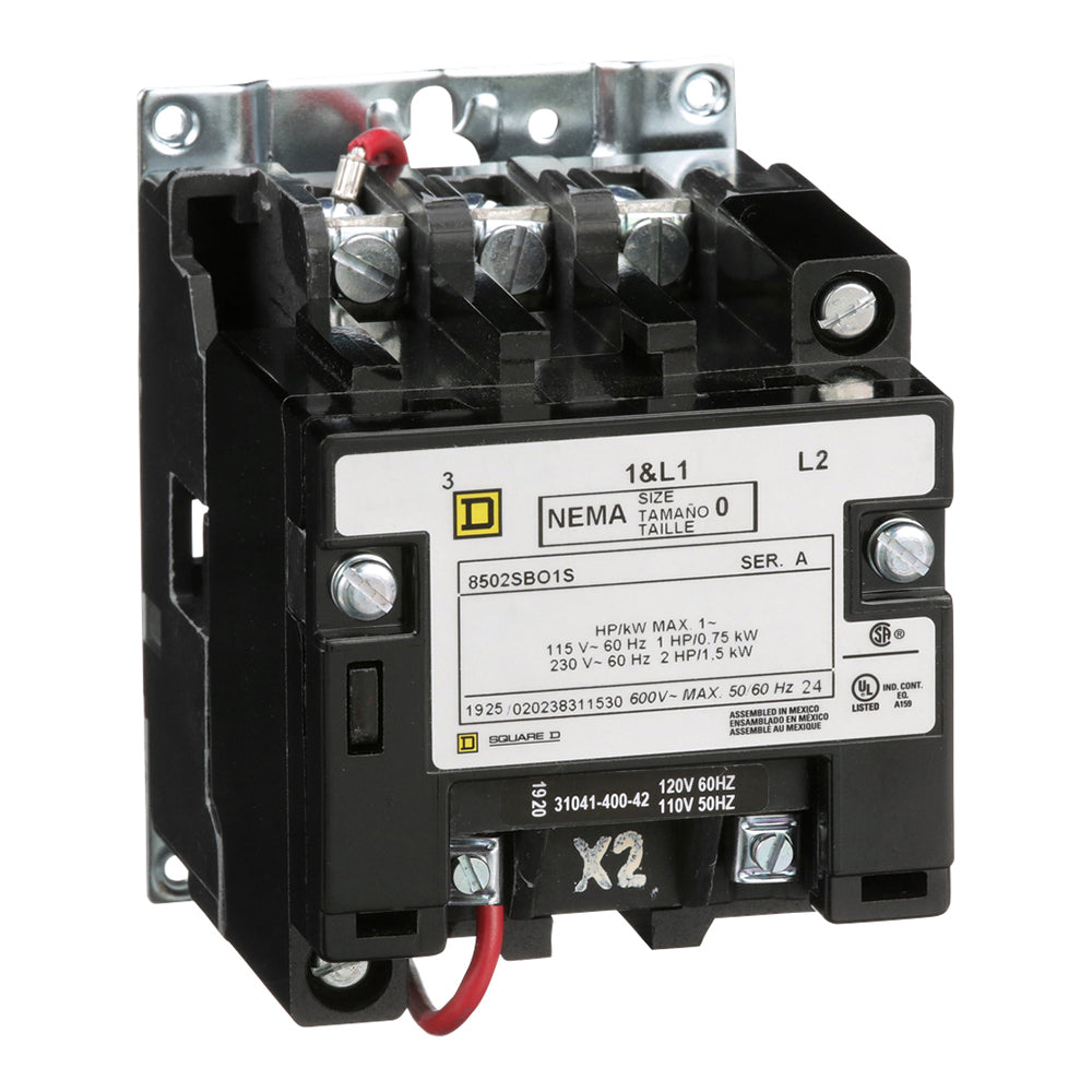 Square D 8502SBO1V02S - Contactor 600V 18A 2-Pole