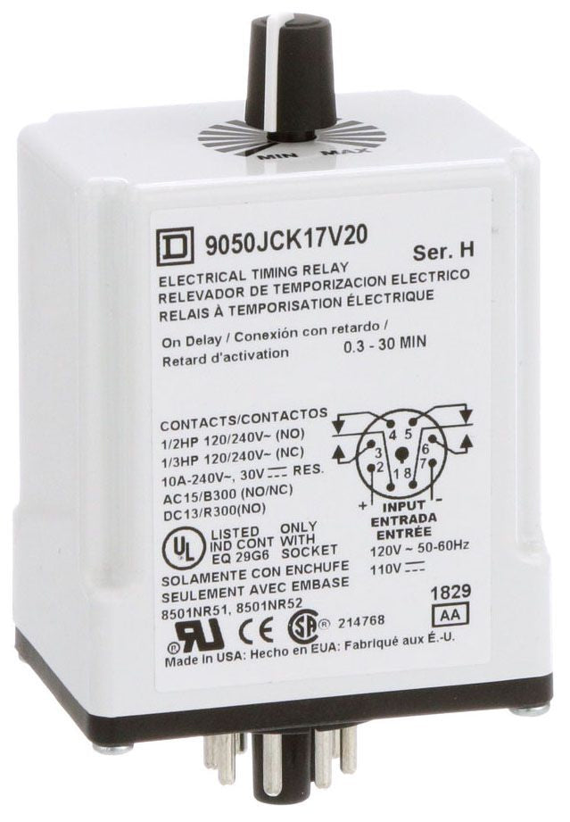 Square D 9050JCK17V20 - Pneumatic Timer 240V AC