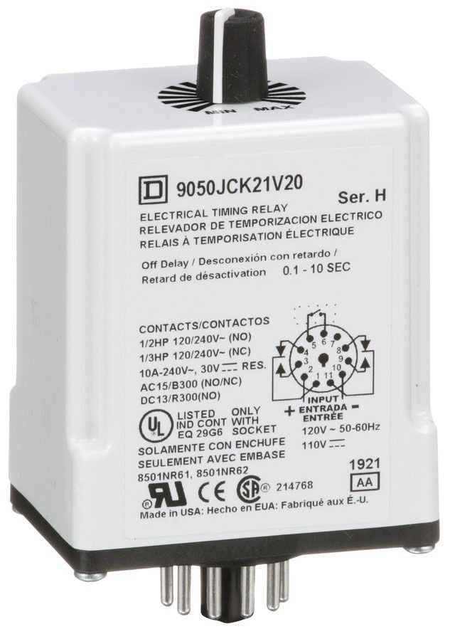 Square D 9050JCK21V20 - Pneumatic Timer 240V (Compact Industrial Timer)