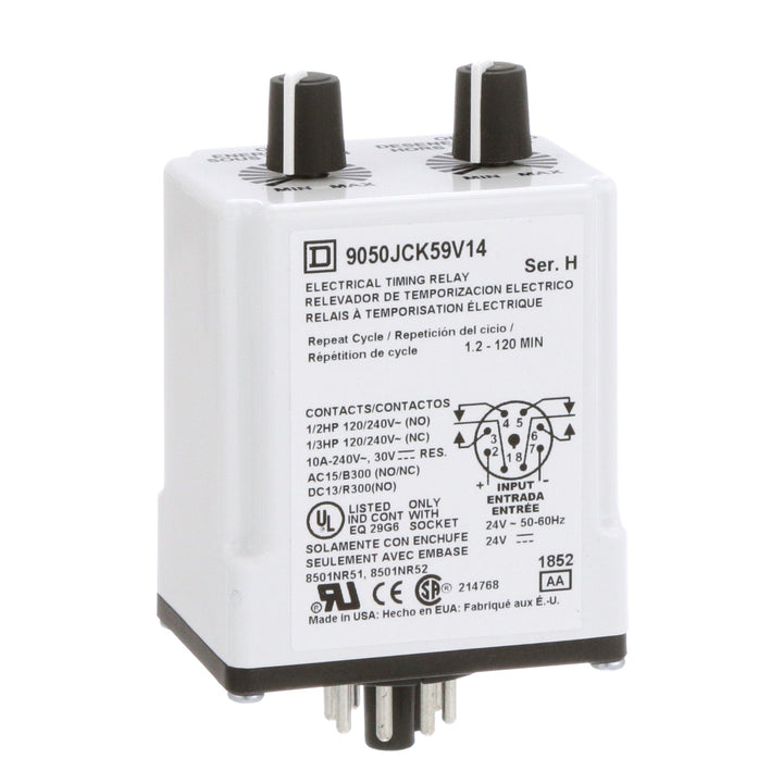 Square D 9050JCK59V14 - Industrial Control Relay 120V AC 10A