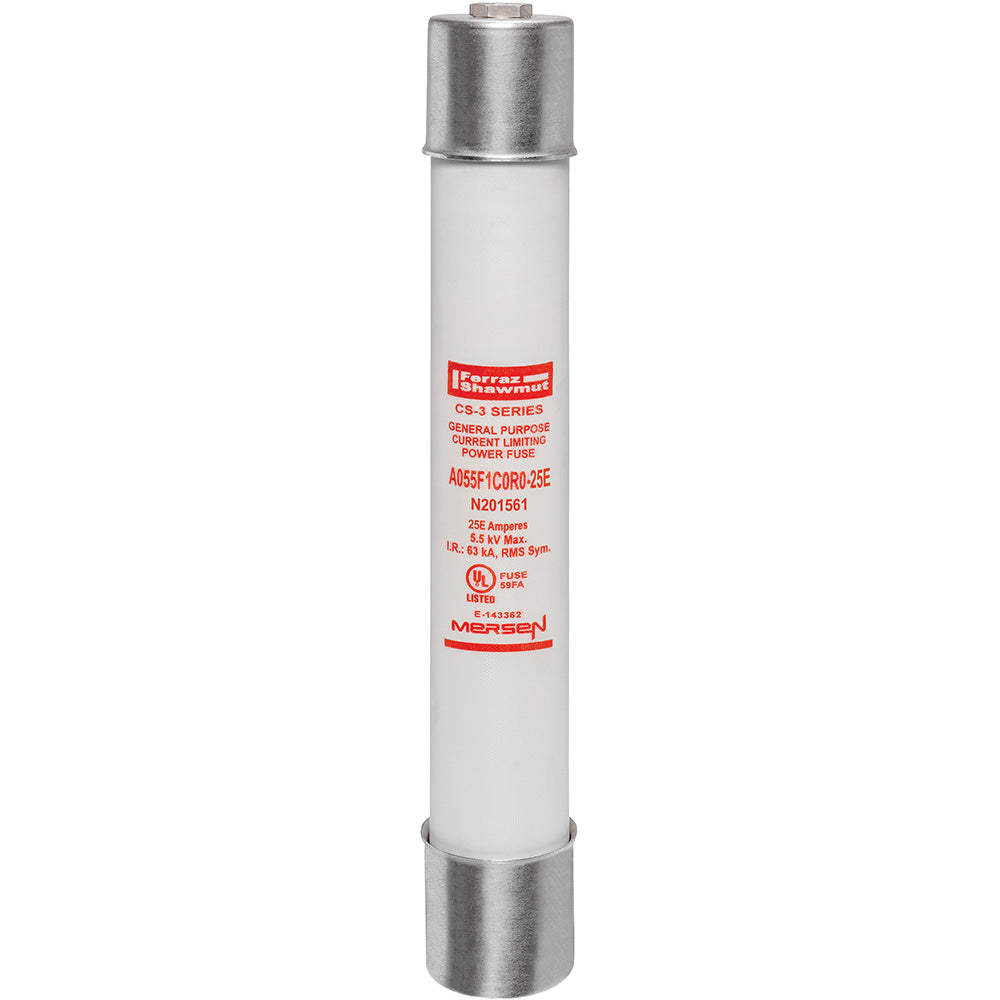 Mersen A055F1C0R0-25E - Medium Voltage Fuse 5500V/25A (63kA AIC @5.5kV)
