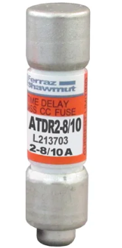Eaton ATDR2-8/10 - Class CC Current-Limiting Fuse 2A 600V (200kA AIC Rating)