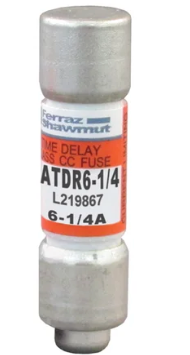 Eaton ATDR6-1/4 - Class CC Fuse 6A 600V (200kA AIC Rating)