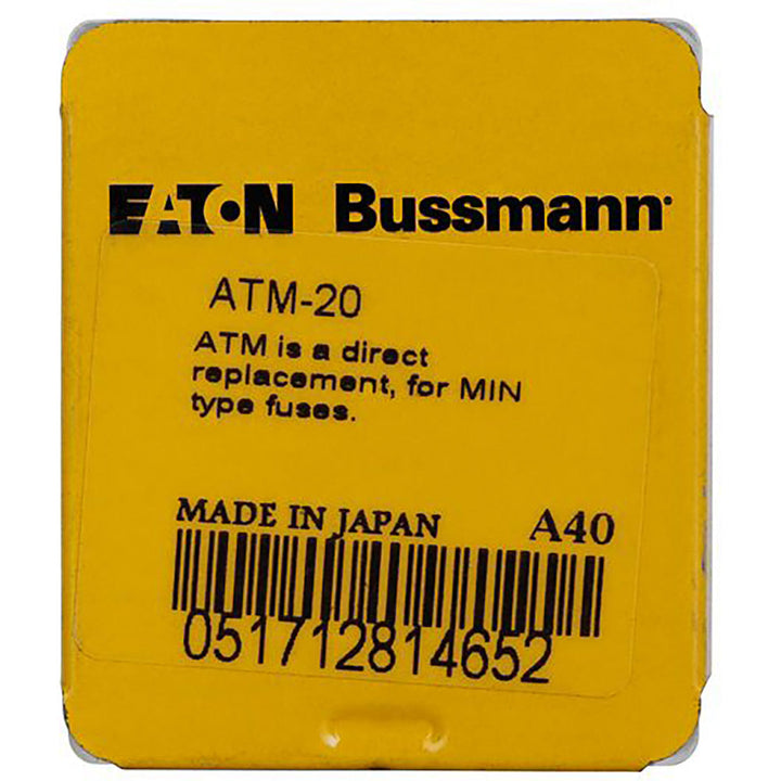 Bussmannn ATM-20 - Blade Fuse 20A (32V DC, 1kA AIC)