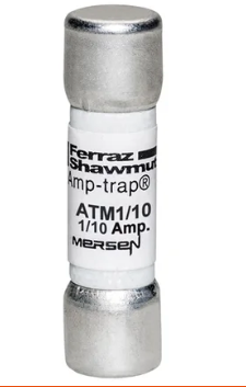 Mersen ATM1/10 - ATM Class Midget Fuse 1A (100kA@600V Interrupting Capacity)