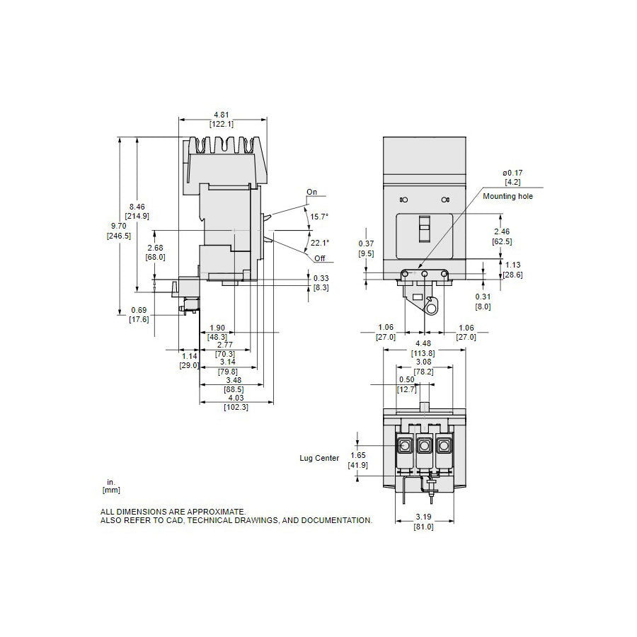 Schneider Electric BDA36025 - Molded Case Circuit Breaker 25A 600V 3P