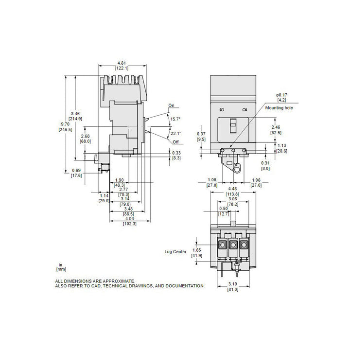 Schneider Electric BDA36025 - Molded Case Circuit Breaker 25A 600V 3P