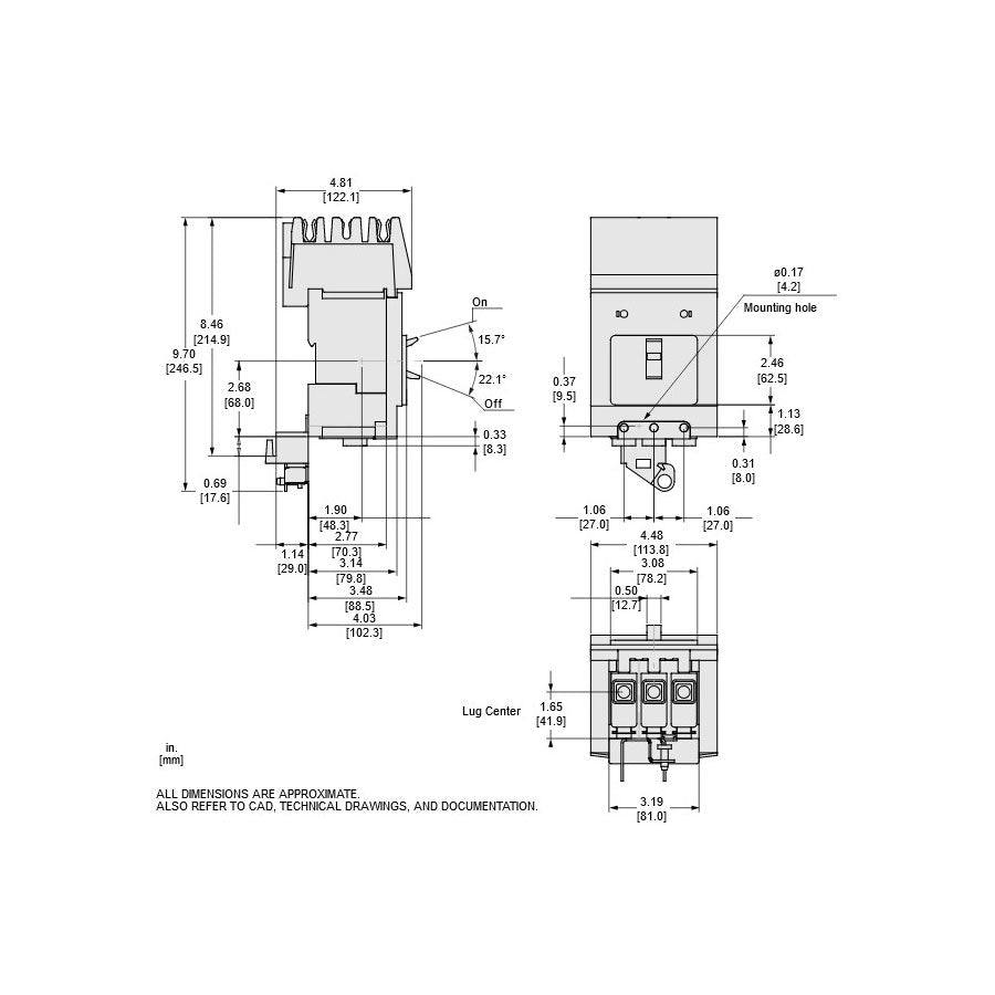 Square D BGA36050 - Molded Case Circuit Breaker 50A 600V 3-Pole