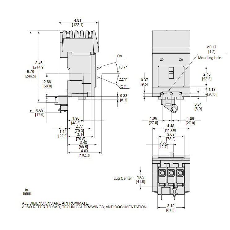 Square D BGA36125 - Molded Case Circuit Breaker 125A 600V 3P