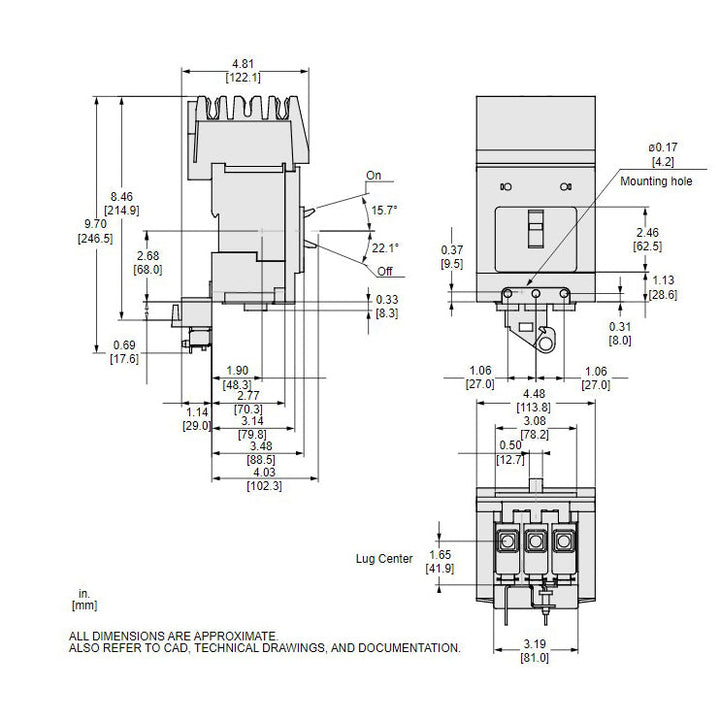 Square D BGA36125 - Molded Case Circuit Breaker 125A 600V 3P