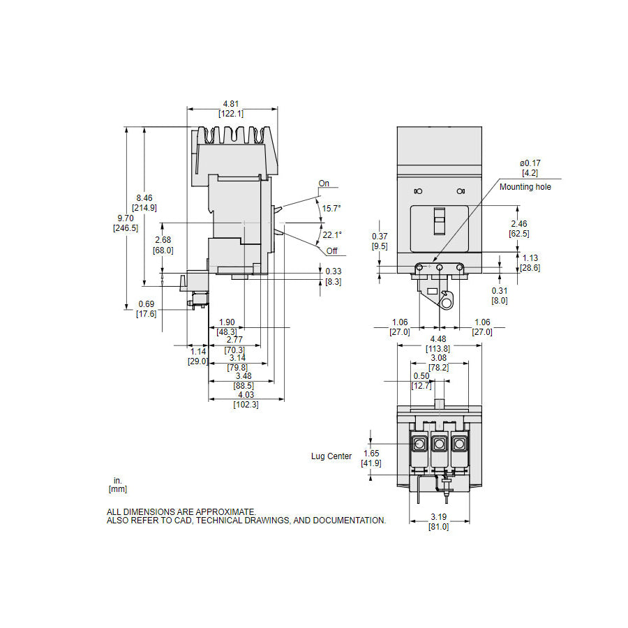 Schneider Electric BJA36050 - Molded Case Circuit Breaker 50A 600V 3P