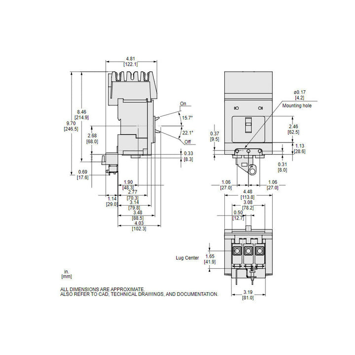 Schneider Electric BJA36050 - Molded Case Circuit Breaker 50A 600V 3P