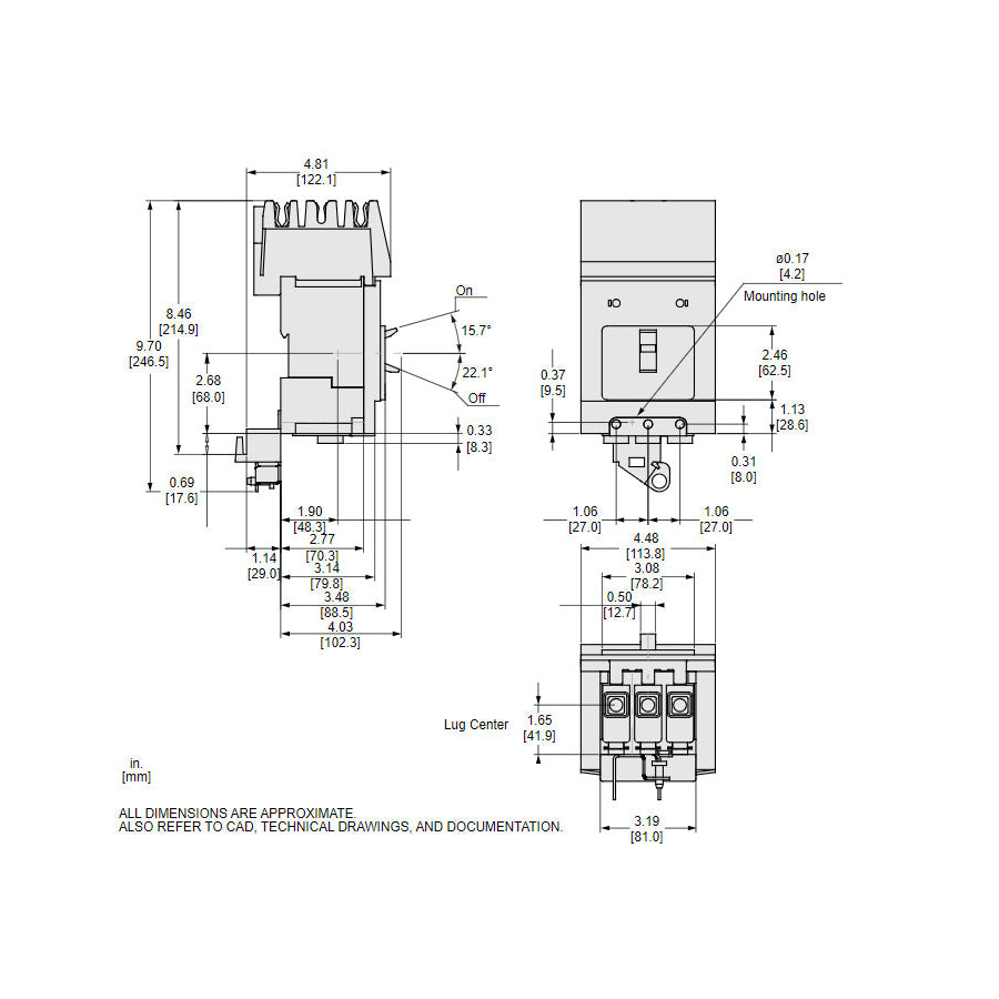 Schneider Electric BJA36060 - Molded Case Circuit Breaker 60A 600V 3P