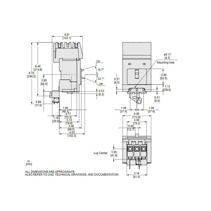 Schneider Electric BJA36060 - Molded Case Circuit Breaker 60A 600V 3P