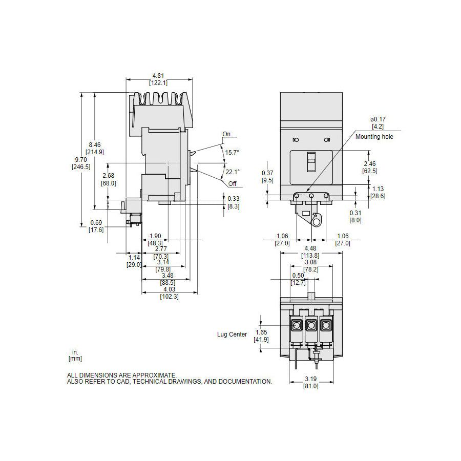Schneider Electric BJA36080 - Molded Case Breaker 80A 600V 3P